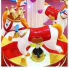 Cavallo del carosello di infanzia felice della macchina della galleria di 3 dei giocatori bambini del carosello mini